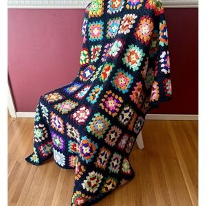 Vintage granny square afghan